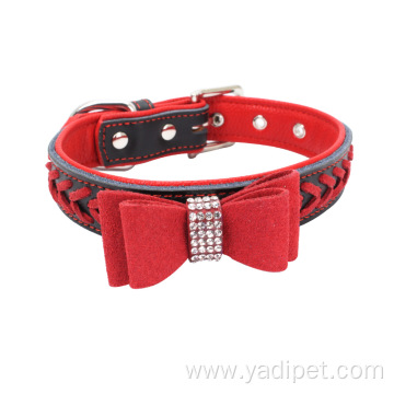 Best sell bow tie pet collar leather
